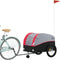 vidaXL - Fietstrailer - 45 - kg - ijzer - zwart - en - rood