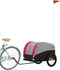 vidaXL - Fietstrailer - 45 - kg - ijzer - zwart - en - rood