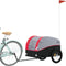 vidaXL - Fietstrailer - 45 - kg - ijzer - zwart - en - rood