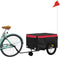 vidaXL - Fietstrailer - 45 - kg - ijzer - zwart - en - rood