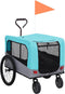 vidaXL - Fietstrailer - en - hondenwagen - 2-in-1 - blauw - en - grijs