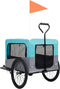 vidaXL - Fietstrailer - en - hondenwagen - 2-in-1 - blauw - en - grijs