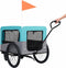 vidaXL - Fietstrailer - en - hondenwagen - 2-in-1 - blauw - en - grijs