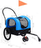 vidaXL - Fietstrailer - en - hondenwagen - 2-in-1 - blauw - en - zwart