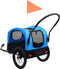 vidaXL - Fietstrailer - en - hondenwagen - 2-in-1 - blauw - en - zwart