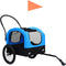 vidaXL - Fietstrailer - en - hondenwagen - 2-in-1 - blauw - en - zwart