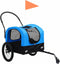 vidaXL - Fietstrailer - en - hondenwagen - 2-in-1 - blauw - en - zwart