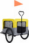 vidaXL - Fietstrailer - en - hondenwagen - 2-in-1 - geel - en - grijs
