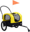 vidaXL - Fietstrailer - en - hondenwagen - 2-in-1 - geel - en - zwart