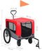 vidaXL - Fietstrailer - en - hondenwagen - 2-in-1 - rood - en - grijs