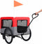 vidaXL - Fietstrailer - en - hondenwagen - 2-in-1 - rood - en - grijs