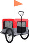 vidaXL - Fietstrailer - en - hondenwagen - 2-in-1 - rood - en - grijs