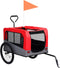 vidaXL - Fietstrailer - en - hondenwagen - 2-in-1 - rood - en - grijs