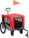 vidaXL - Fietstrailer - en - hondenwagen - 2-in-1 - rood - en - grijs