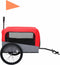 vidaXL - Fietstrailer - en - hondenwagen - 2-in-1 - rood - en - grijs