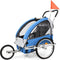 vidaXL - Fietstrailer - en - kinderwagen - 2-in-1 - blauw - en - grijs