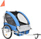 vidaXL - Fietstrailer - en - kinderwagen - 2-in-1 - blauw - en - grijs