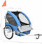 vidaXL - Fietstrailer - en - kinderwagen - 2-in-1 - blauw - en - grijs
