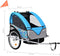 vidaXL - Fietstrailer - en - kinderwagen - 2-in-1 - blauw - en - grijs