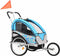 vidaXL - Fietstrailer - en - kinderwagen - 2-in-1 - blauw - en - grijs