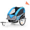 vidaXL - Fietstrailer - en - kinderwagen - 2-in-1 - blauw - en - grijs