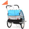 vidaXL - Fietstrailer - en - kinderwagen - 2-in-1 - blauw - en - grijs