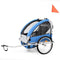 vidaXL - Fietstrailer - en - kinderwagen - 2-in-1 - blauw - en - grijs