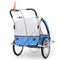 vidaXL - Fietstrailer - en - kinderwagen - 2-in-1 - blauw - en - grijs
