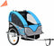 vidaXL - Fietstrailer - en - kinderwagen - 2-in-1 - blauw - en - grijs
