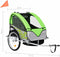 vidaXL - Fietstrailer - en - kinderwagen - 2-in-1 - groen - en - grijs