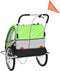vidaXL - Fietstrailer - en - kinderwagen - 2-in-1 - groen - en - grijs