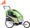 vidaXL - Fietstrailer - en - kinderwagen - 2-in-1 - groen - en - grijs