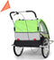 vidaXL - Fietstrailer - en - kinderwagen - 2-in-1 - groen - en - grijs