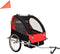 vidaXL - Fietstrailer - en - kinderwagen - 2-in-1 - zwart - en - rood