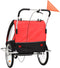 vidaXL - Fietstrailer - en - kinderwagen - 2-in-1 - zwart - en - rood
