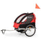 vidaXL - Fietstrailer - en - kinderwagen - 2-in-1 - zwart - en - rood