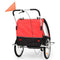 vidaXL - Fietstrailer - en - kinderwagen - 2-in-1 - zwart - en - rood