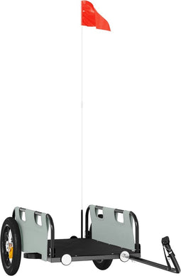 vidaXL - Fietstrailer - oxford - stof - en - ijzer - grijs