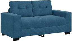 vidaXL - Fluwelen - blauw - Fluweel, - hout - Middelgroot - Duurzaam - Blauwe - bank