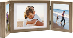 vidaXL - Fotolijst - drieluik - 22x15 - cm+2x(10x15 - cm) - lichtbruin