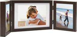 vidaXL - Fotolijst - drieluik - 28x18 - cm+2x(13x18 - cm) - bruin