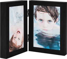 vidaXL - Fotolijst - tweeluik - 2x(13x18 - cm) - zwart