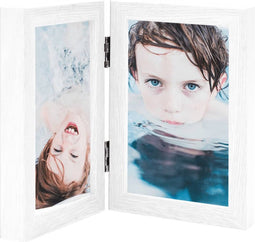vidaXL - Fotolijst - tweeluik - 2x(21x29,7 - cm) - wit