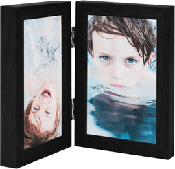 vidaXL - Fotolijst - tweeluik - 2x(21x29,7 - cm) - zwart