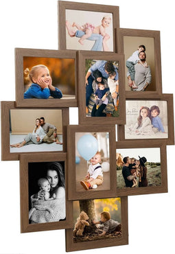 vidaXL - Fotolijst - voor - 10x(10x15 - cm) - foto - MDF - lichtbruin