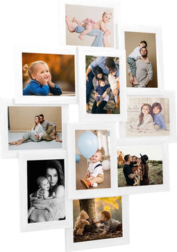 vidaXL - Fotolijst - voor - 10x(13x18 - cm) - foto - MDF - wit