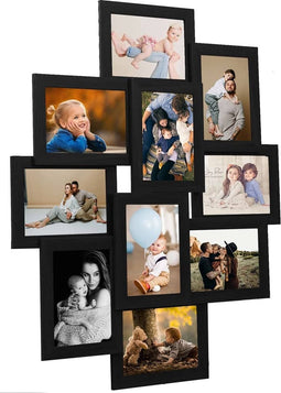 vidaXL - Fotolijst - voor - 10x(13x18 - cm) - foto - MDF - zwart