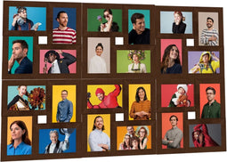 vidaXL - Fotolijst - voor - 24x(10x15 - cm) - foto - MDF - donkerbruin