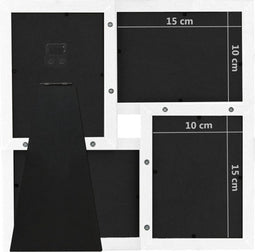 vidaXL - Fotolijst - voor - 4x(10x15 - cm) - foto - MDF - wit