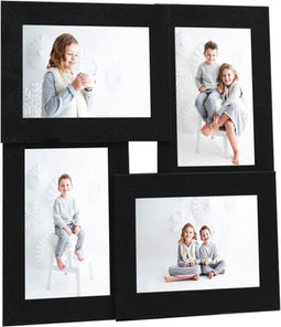 vidaXL - Fotolijst - voor - 4x(10x15 - cm) - foto - MDF - zwart